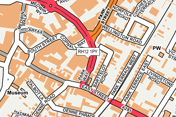 RH12 1PY map - OS OpenMap – Local (Ordnance Survey)