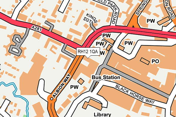 RH12 1QA map - OS OpenMap – Local (Ordnance Survey)