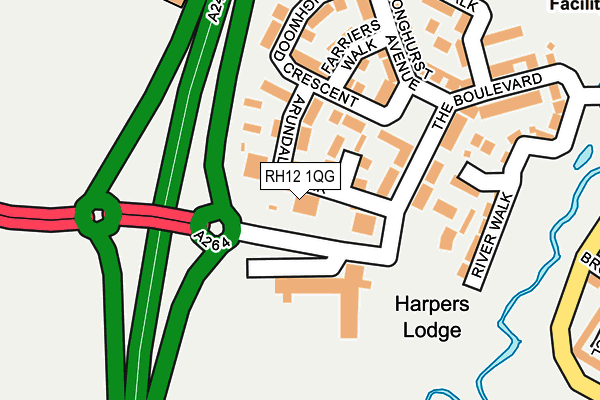 RH12 1QG map - OS OpenMap – Local (Ordnance Survey)