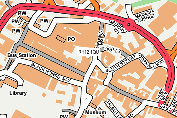 RH12 1QU map - OS OpenMap – Local (Ordnance Survey)