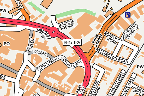 RH12 1RA map - OS OpenMap – Local (Ordnance Survey)