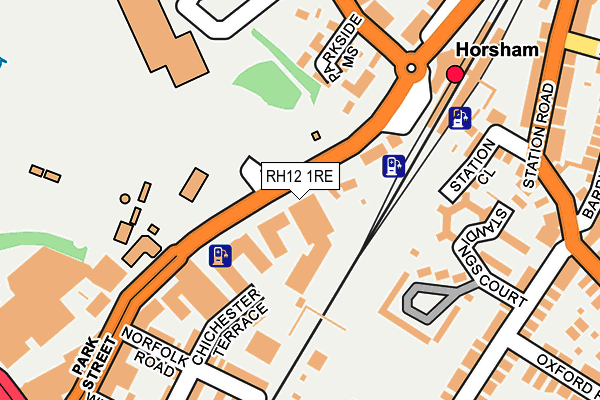 RH12 1RE map - OS OpenMap – Local (Ordnance Survey)