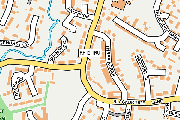 RH12 1RU map - OS OpenMap – Local (Ordnance Survey)
