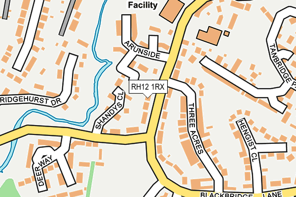 RH12 1RX map - OS OpenMap – Local (Ordnance Survey)