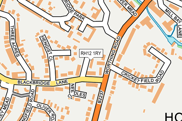 RH12 1RY map - OS OpenMap – Local (Ordnance Survey)