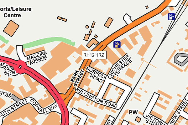 RH12 1RZ map - OS OpenMap – Local (Ordnance Survey)