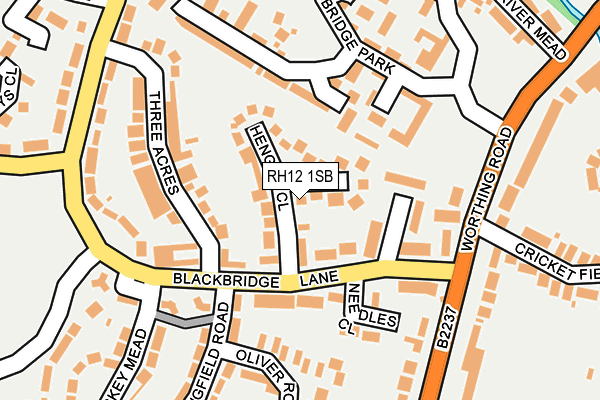 RH12 1SB map - OS OpenMap – Local (Ordnance Survey)
