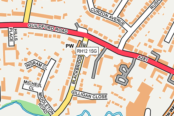 RH12 1SG map - OS OpenMap – Local (Ordnance Survey)