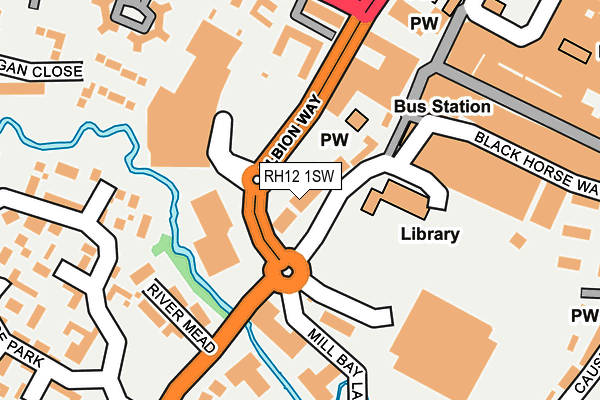 RH12 1SW map - OS OpenMap – Local (Ordnance Survey)