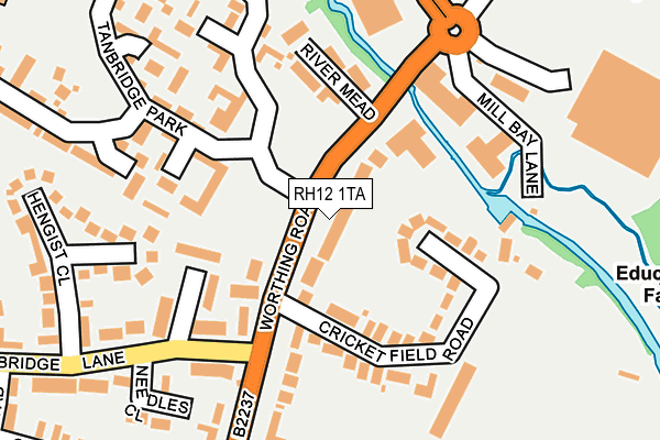 RH12 1TA map - OS OpenMap – Local (Ordnance Survey)