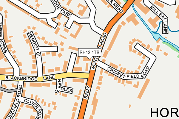 RH12 1TB map - OS OpenMap – Local (Ordnance Survey)