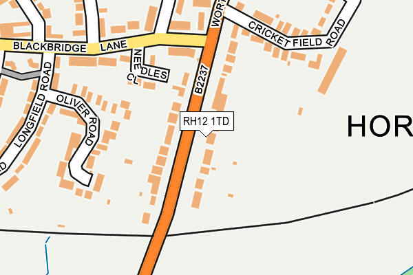 RH12 1TD map - OS OpenMap – Local (Ordnance Survey)