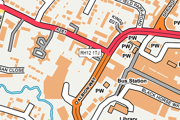 RH12 1TJ map - OS OpenMap – Local (Ordnance Survey)