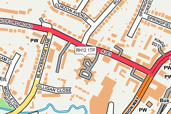 RH12 1TP map - OS OpenMap – Local (Ordnance Survey)