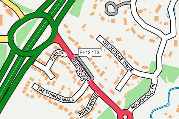 RH12 1TS map - OS OpenMap – Local (Ordnance Survey)