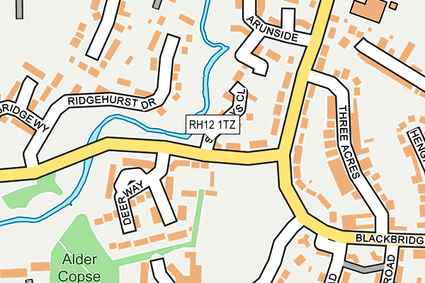 RH12 1TZ map - OS OpenMap – Local (Ordnance Survey)