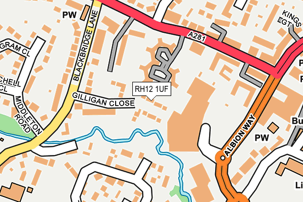 RH12 1UF map - OS OpenMap – Local (Ordnance Survey)
