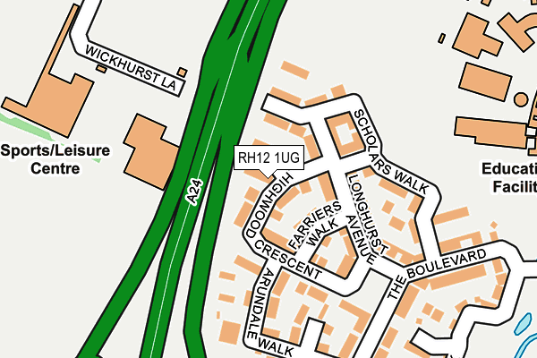 RH12 1UG map - OS OpenMap – Local (Ordnance Survey)