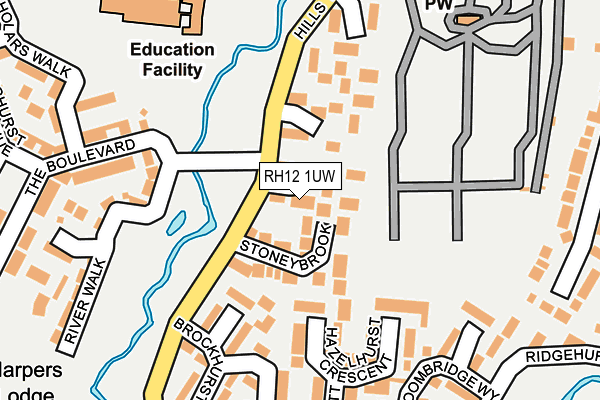 RH12 1UW map - OS OpenMap – Local (Ordnance Survey)