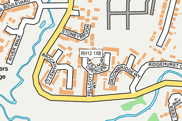 RH12 1XB map - OS OpenMap – Local (Ordnance Survey)
