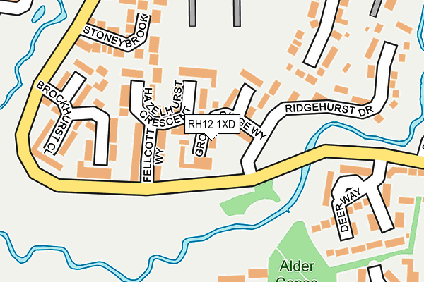 RH12 1XD map - OS OpenMap – Local (Ordnance Survey)