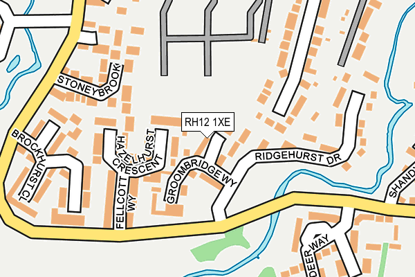 RH12 1XE map - OS OpenMap – Local (Ordnance Survey)