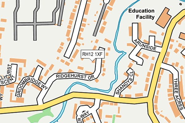 RH12 1XF map - OS OpenMap – Local (Ordnance Survey)