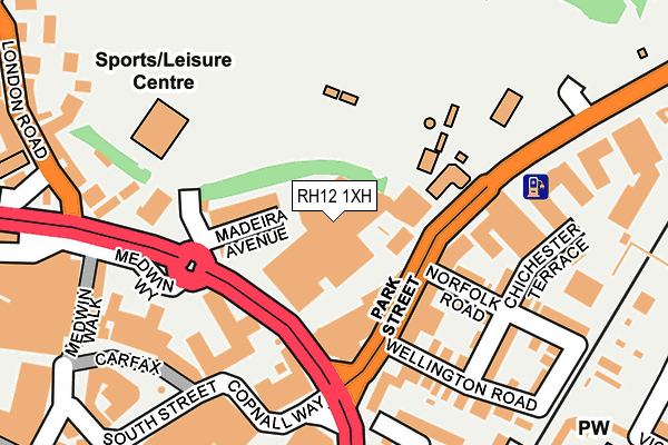 RH12 1XH map - OS OpenMap – Local (Ordnance Survey)