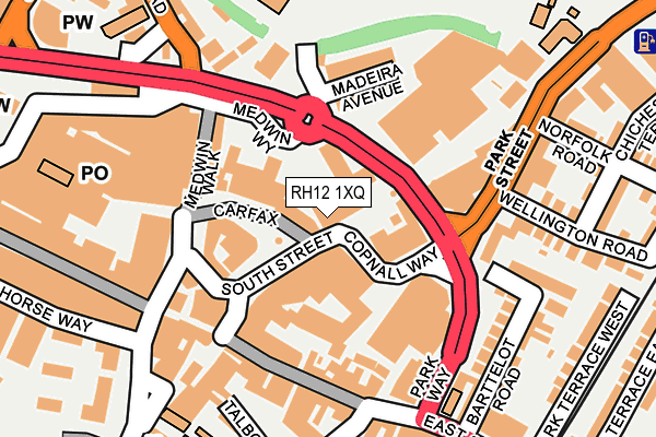 RH12 1XQ map - OS OpenMap – Local (Ordnance Survey)
