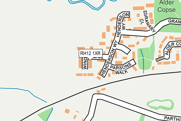 RH12 1XR map - OS OpenMap – Local (Ordnance Survey)