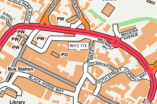 RH12 1YX map - OS OpenMap – Local (Ordnance Survey)