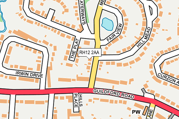 RH12 2AA map - OS OpenMap – Local (Ordnance Survey)