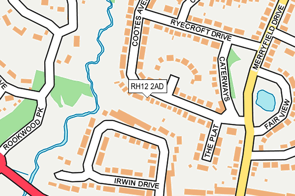 RH12 2AD map - OS OpenMap – Local (Ordnance Survey)