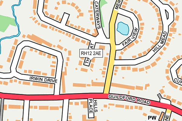 RH12 2AE map - OS OpenMap – Local (Ordnance Survey)