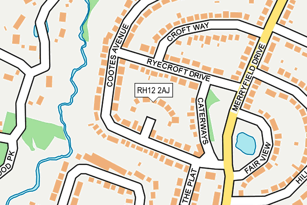 RH12 2AJ map - OS OpenMap – Local (Ordnance Survey)