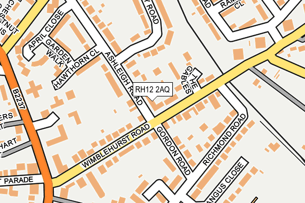 RH12 2AQ map - OS OpenMap – Local (Ordnance Survey)