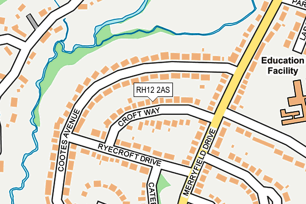 RH12 2AS map - OS OpenMap – Local (Ordnance Survey)