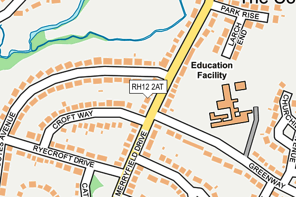 RH12 2AT map - OS OpenMap – Local (Ordnance Survey)