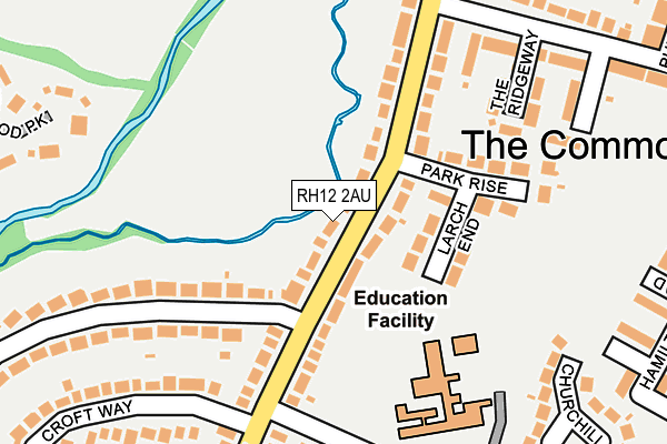 RH12 2AU map - OS OpenMap – Local (Ordnance Survey)