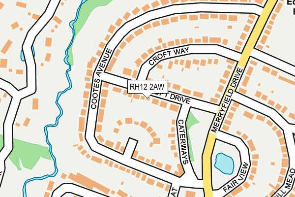 RH12 2AW map - OS OpenMap – Local (Ordnance Survey)