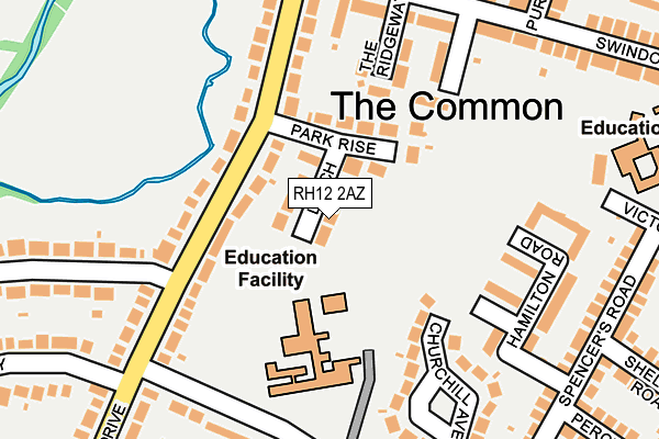 RH12 2AZ map - OS OpenMap – Local (Ordnance Survey)