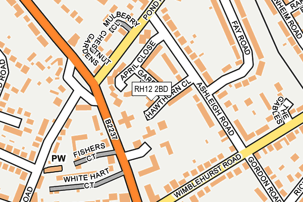 RH12 2BD map - OS OpenMap – Local (Ordnance Survey)