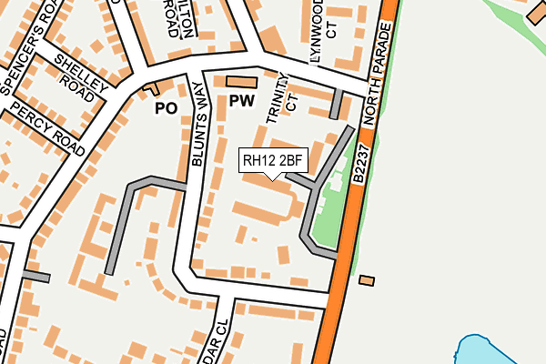 RH12 2BF map - OS OpenMap – Local (Ordnance Survey)