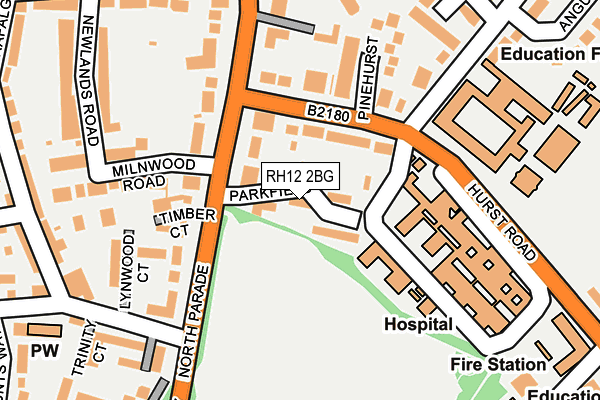 RH12 2BG map - OS OpenMap – Local (Ordnance Survey)