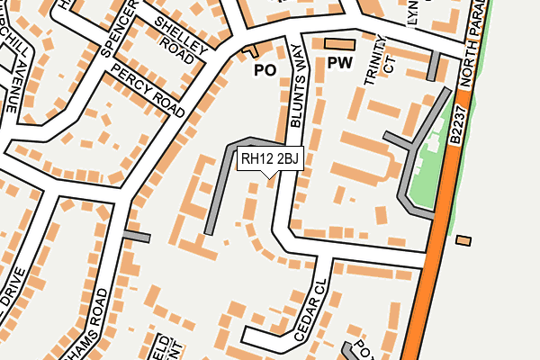 RH12 2BJ map - OS OpenMap – Local (Ordnance Survey)