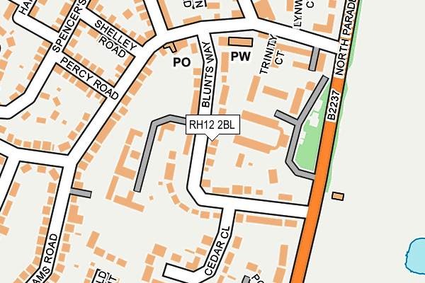 RH12 2BL map - OS OpenMap – Local (Ordnance Survey)