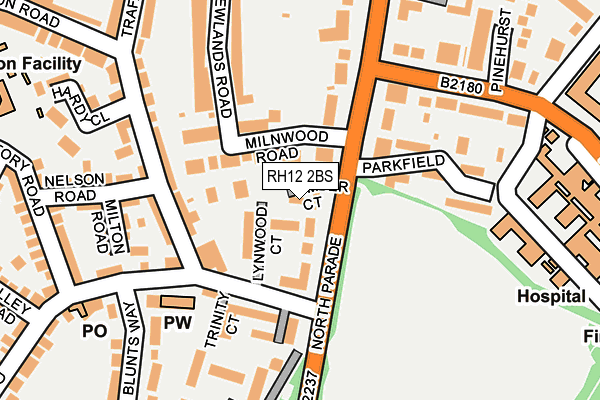 RH12 2BS map - OS OpenMap – Local (Ordnance Survey)