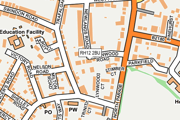 RH12 2BU map - OS OpenMap – Local (Ordnance Survey)