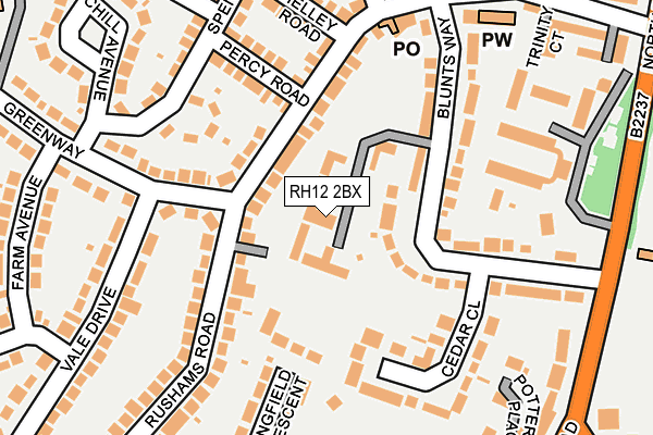 RH12 2BX map - OS OpenMap – Local (Ordnance Survey)