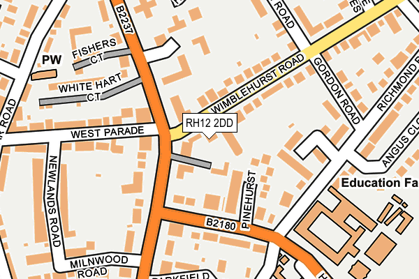 RH12 2DD map - OS OpenMap – Local (Ordnance Survey)